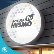 Rótulo luminoso redondo
