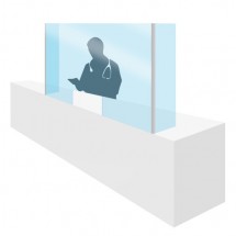 Mampara protectora metacrilato para hospitales