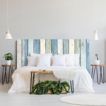 Cabecero de cama efecto de madera