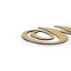 Letras de dibond satinado oro + metacrilato iluminado