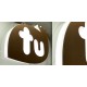 Letras de dibond satinado bronce + metacrilato iluminado