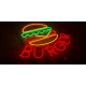 Neon burger con lechuga y queso