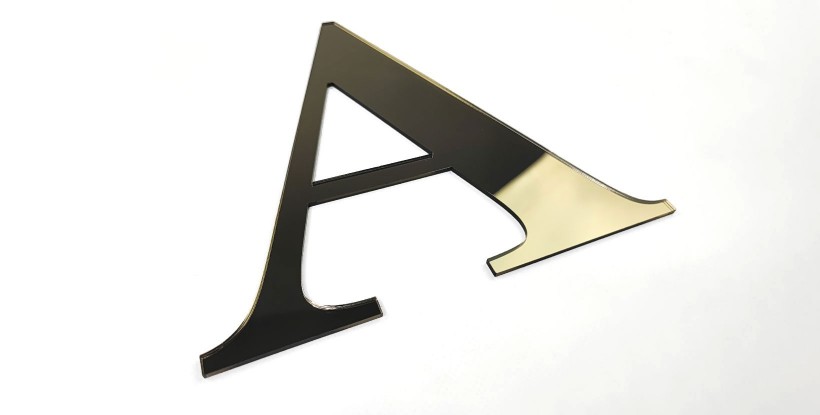 Letras metacrilato espejo bronce
