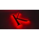 Letras de dibond satinado cobre + metacrilato iluminado