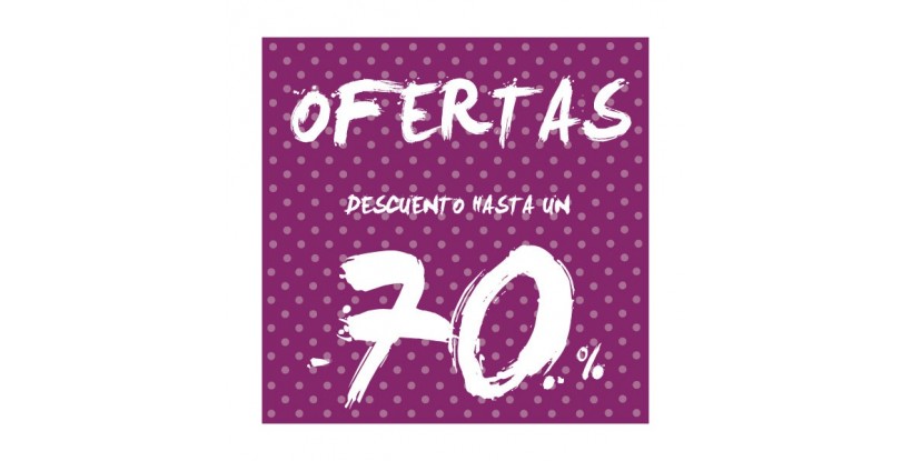 Cartel ofertas -70% puntitos