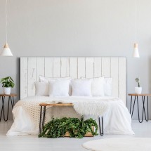 Cabecero madera blanca efecto palets