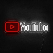 Neón logo Youtube