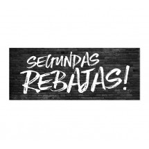 Cartel Segundas Rebajas Ladrillo Negro
