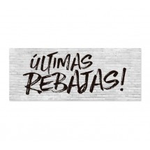 Cartel Últimas Rebajas Ladrillo Blanco
