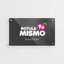 Placa metacrilato rotulada