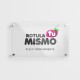 Placa metacrilato rotulada fondo transparente