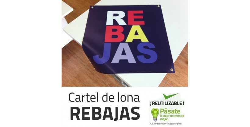 Cartel Rebajas Cuadrado Lona
