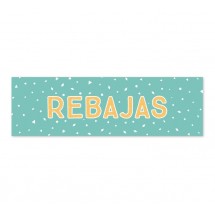 Cartel Rebajas Confetti turquesa