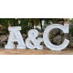 Iniciales de novios para photocall de boda