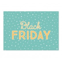 Cartel Black Friday Confetti turquesa