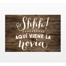 Cartel Boda Aquí Viene la Novia