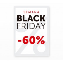 Cartel Black Friday 60% Blanco