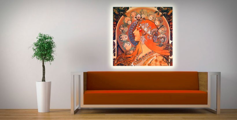Cuadro iluminado para decoración de espacios creativos