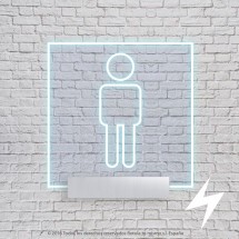 señalización baño luz filtrante cuadrada