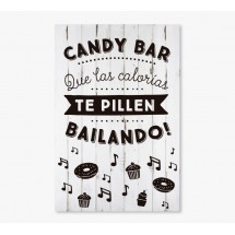 Cartel Boda Candy Bar Blanco