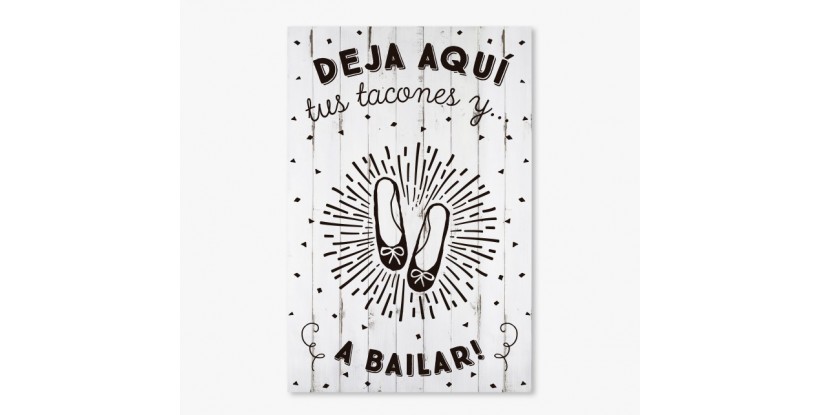 Cartel Boda Deja Tus Tacones Blanco