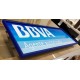 Cartel sin luz enmarcado para banco BBVA