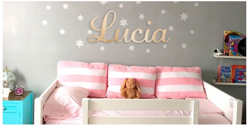 Letras de madera para niña