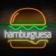 Neón hamburguesa
