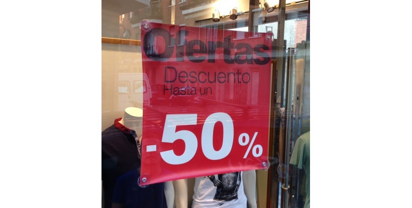 Cartel rebajas Ofertas -50%