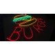 Neon burger con lechuga y queso