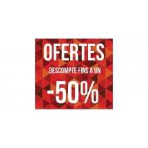 Cartel ofertas -50% triángulos