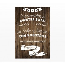 Cartel Bienvenida Boda