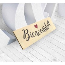 Cartel Madera Bienvenidos de Boda