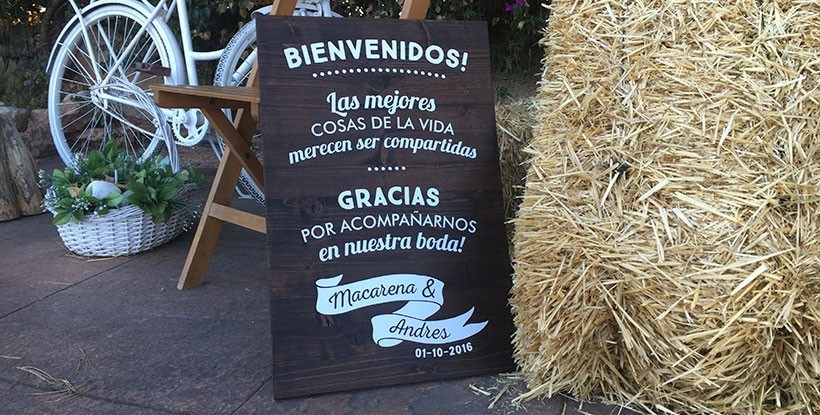 Cartel Bienvenidos a nuestra Boda