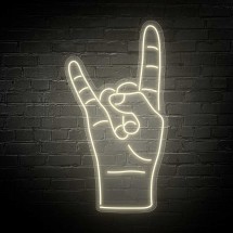 Neón Mano Rock and Roll