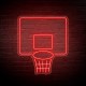 Neón canasta de baloncesto