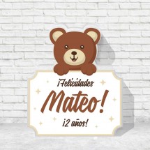 Cuadro Osito de cumpleaños