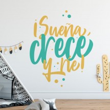 Vinilo Infantil Sueña, Crece y Ríe