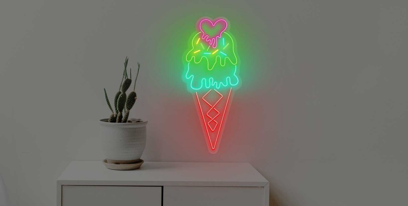 Neón Cucurucho helado