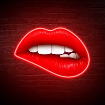 Neón Labios con metacrilato impreso