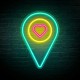 Neón icono ubicación + corazón