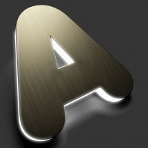 Letras de latón + metacrilato iluminado