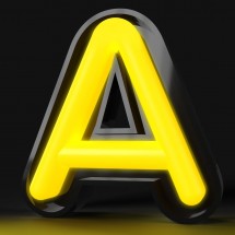 Letras corpóreas interior neón