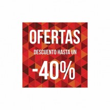 Cartel ofertas -40% triángulos