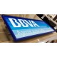 Cartel sin luz enmarcado para banco BBVA