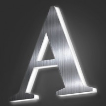 Letras de aluminio + metacrilato iluminado